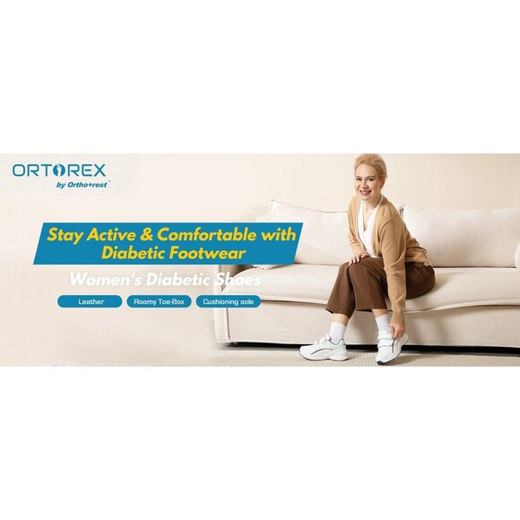 Women's ORTOREX by Ortho+rest Diabetic Walking Shoes, White/Burgandy, Size 9 - Picture 12 of 12